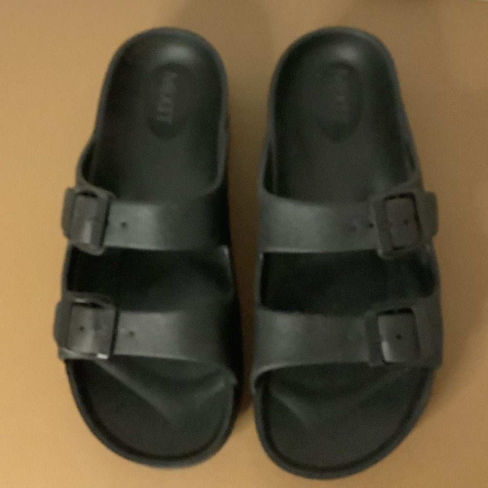 Mix it Black Slide Sandals with Buckles